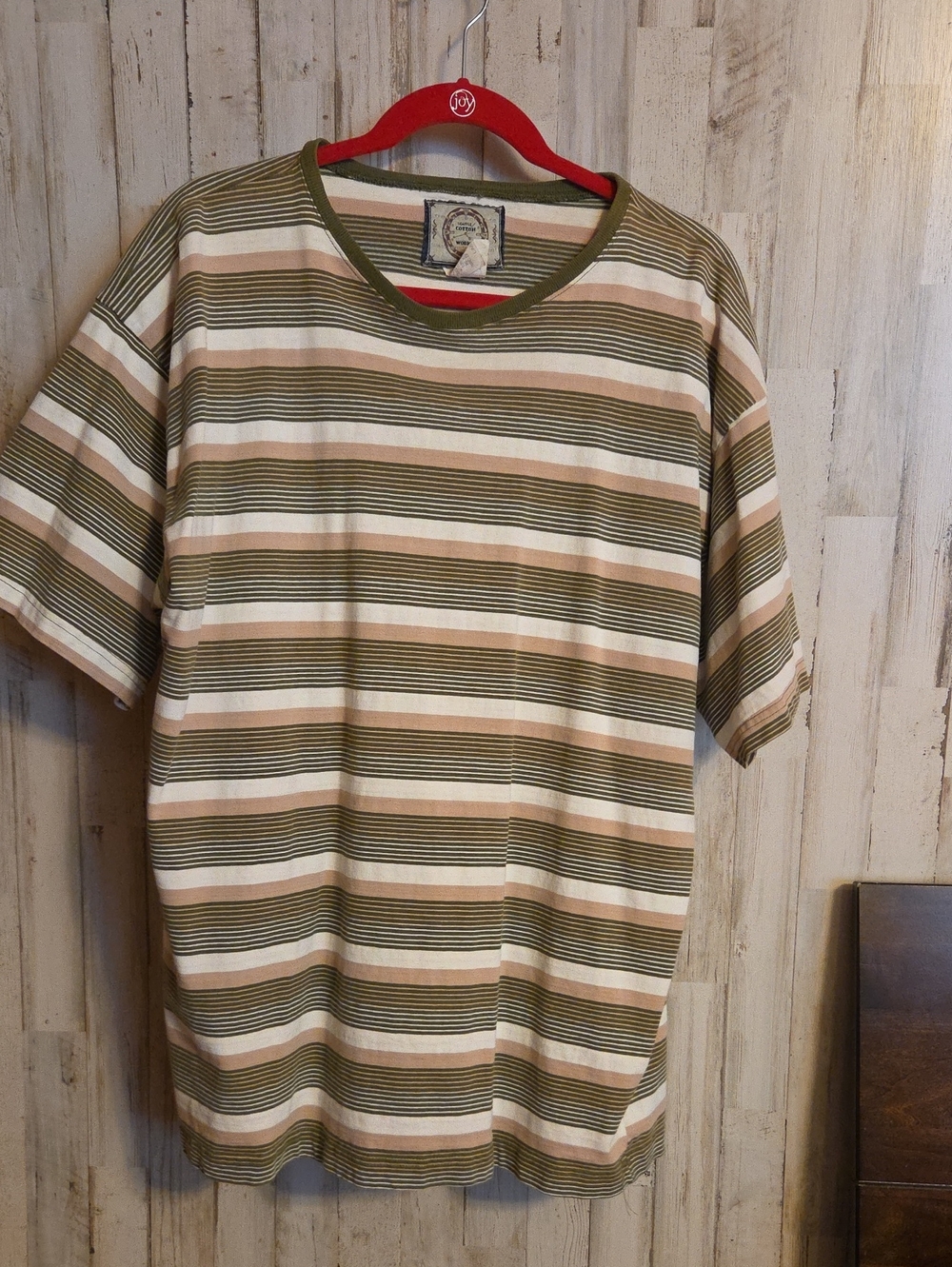 Men's Olive & Cream Striped Short-Sleeve Tee